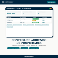 Control de Arriendo de Propiedades — Excel Chile